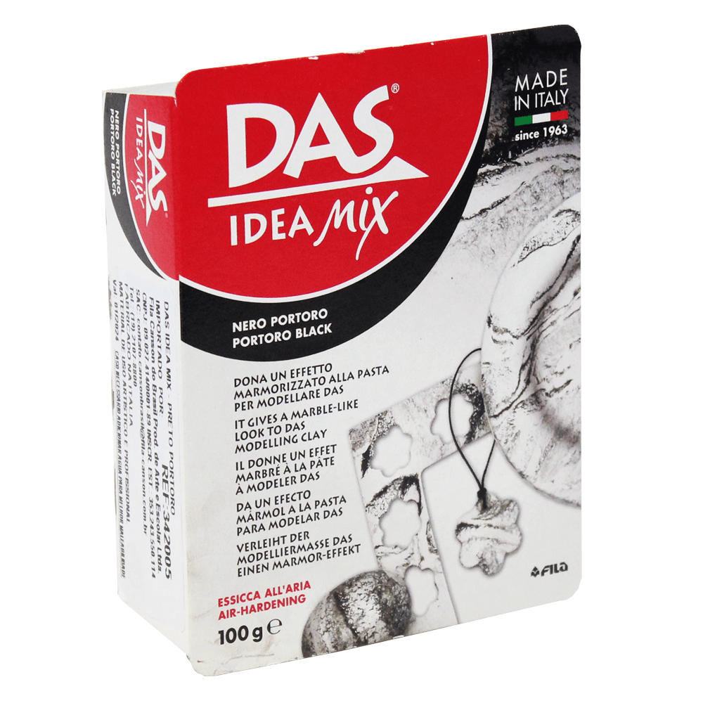 Massa de Modelar Efeito Marmorizado Idea Mix DAS 100g Portoro Black